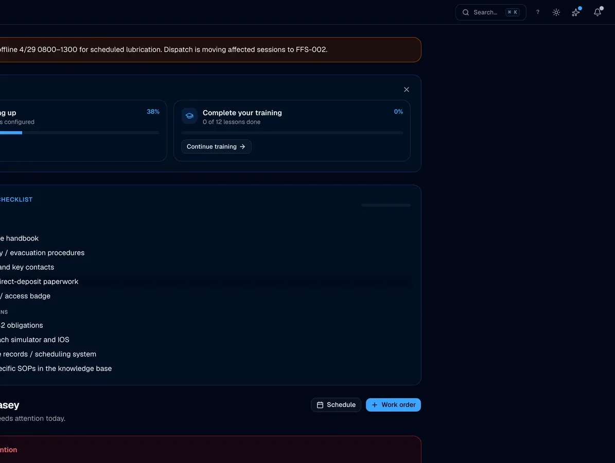 AviationAlley center operations dashboard