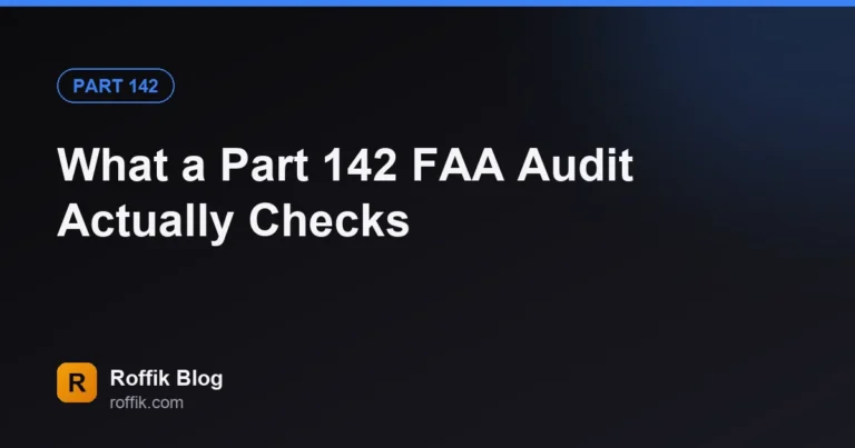 What a Part 142 FAA Audit Actually Checks - Roffik What a Part 142 FAA Audit Actually Checks