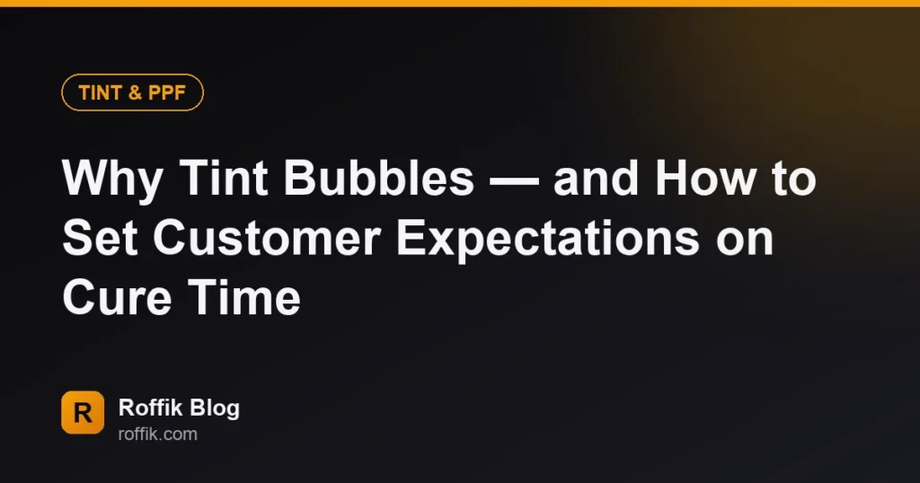 Why Tint Bubbles and How to Set Customer Expectations on Cure Time - Roffik Why Tint Bubbles — and How to Set Customer Expectations on Cure Time