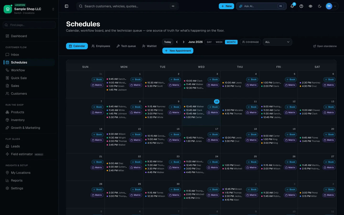 SalesThumb scheduling calendar